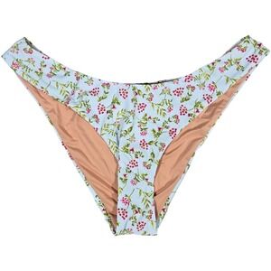 J. Crew Curved-waist cheeky bikini bottom in cloud meadow floral M‎ NWT